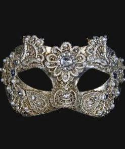 Carta Alta Macrame Venetian Women's Silver Masquerade Mask