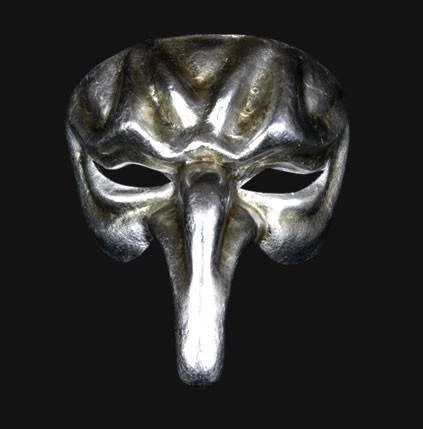 Carta Alta Pulcinella Men's Silver Mask Venetian Authentic Naso Masquerade Mens 4 Carta Alta Pulcinella Men's Silver Mask Venetian Authentic Naso Masquerade Mens
