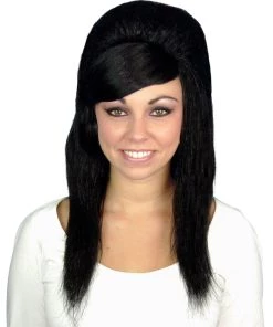 Carnival Products Womens Beehive Black 1960's Long Wig Priscilla Fancy Dress