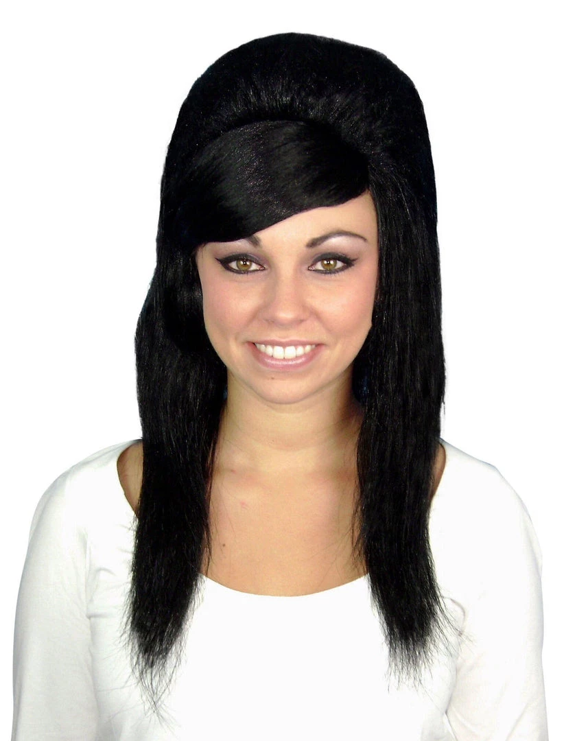 Carnival Products Womens Beehive Black 1960's Long Wig Priscilla Fancy Dress 3 Carnival Products Womens Beehive Black 1960's Long Wig Priscilla Fancy Dress