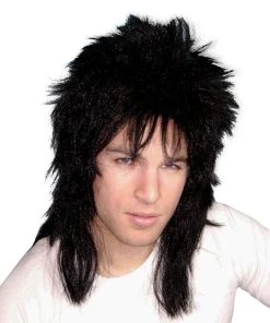 Carnival Products Mullet Black 80's Costume Wig