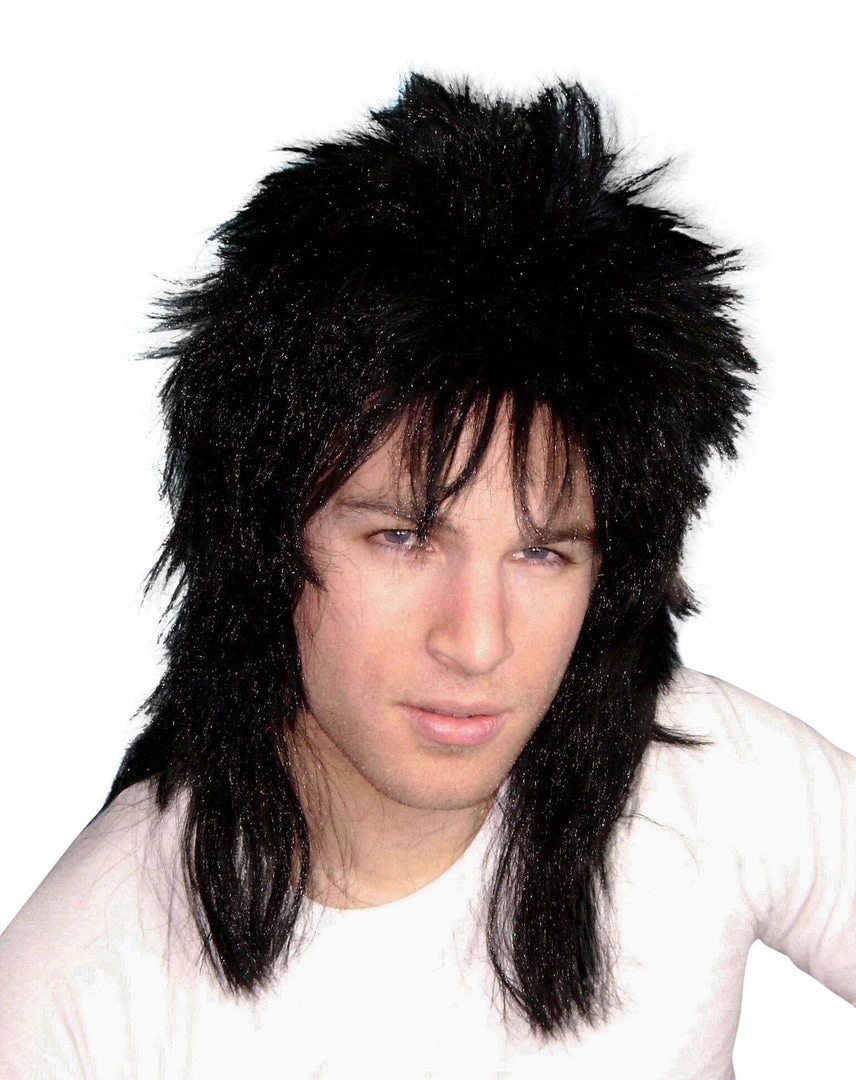 Carnival Products Mullet Black 80's Costume Wig 3 Carnival Products Mullet Black 80's Costume Wig