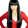 Carnival Products Womens Anime Long Straight Black Costume Wig With Fringe Female Fancy Dress