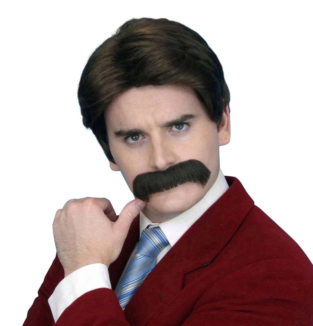 Carnival Products Mens Ron Burgundy Costume Wig And Moustache 3 Carnival Products Mens Ron Burgundy Costume Wig And Moustache