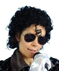 Carnival Products M J Pop Star 1980's Costume Wig Mens