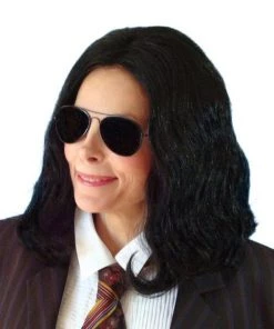 Carnival Products M J Pop Star Black Costume Wig Fancy Dress Accessory