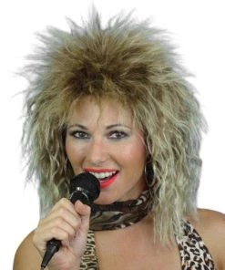 Carnival Products Tina Turner Glam 80s Wig Spiky Layered Party Costume Womens Rock Diva
